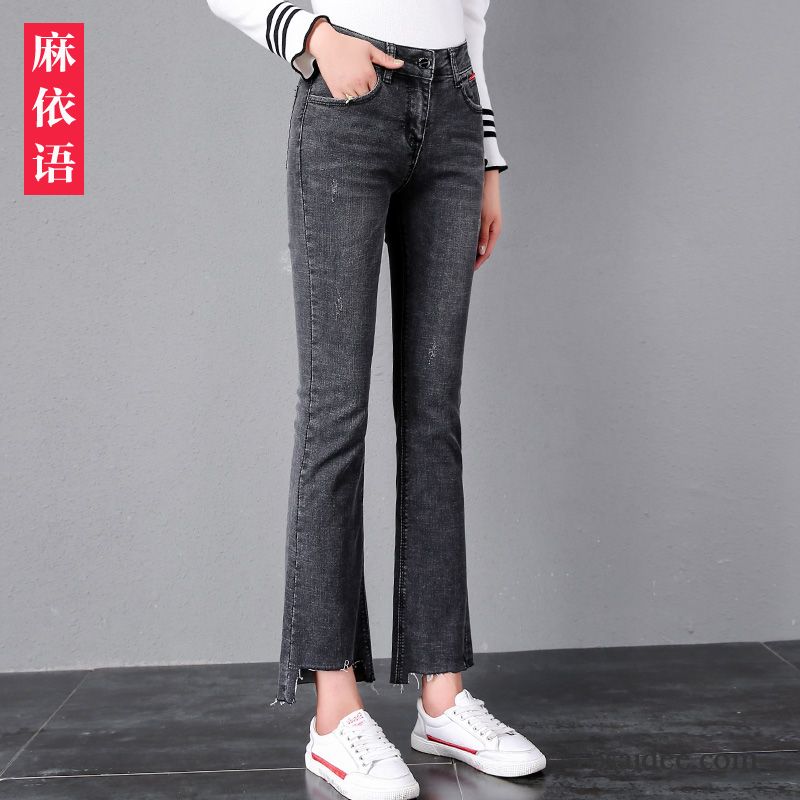 Jeans Damen Herbst Neu Gerade Leicht Schlank Hohe Taille Blau