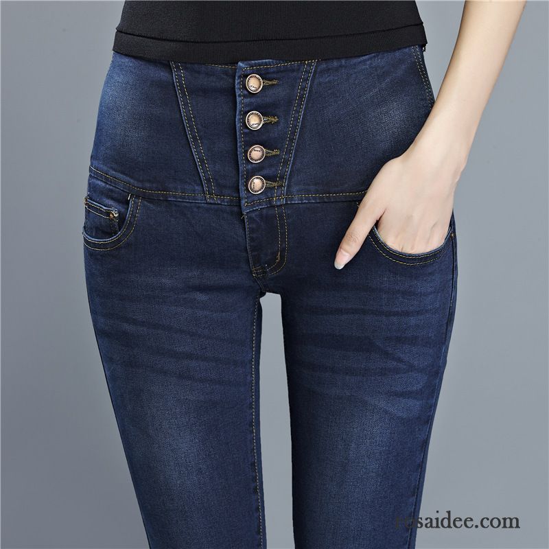 Jeans Damen Skinny Schlank Elastisch Dünn Hose Trend Damen Hohe Taille Feder Fest Jeans Sommer Verkaufen