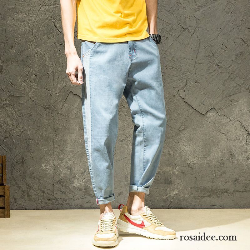 Jeans Für Große Männer Trend Licht Neunte Hose Schmales Bein Herbst Herren Hell Löcher Freizeit Jeans Grau Harlan Schüler Lose Kaufen