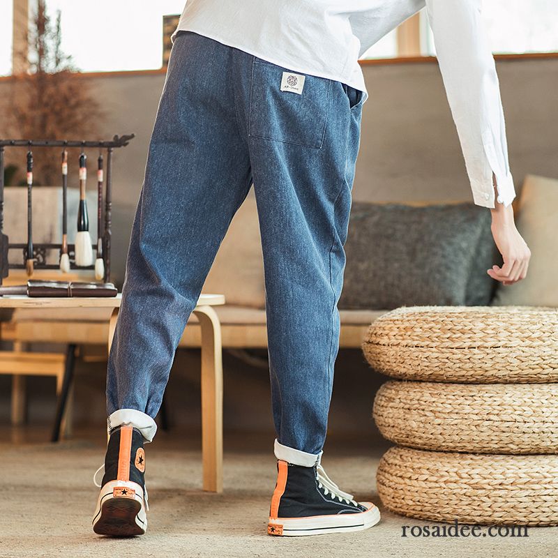 Jeans Herren Gerade Retro Große Größe Lose Harlan Herbst Grau Dunkel