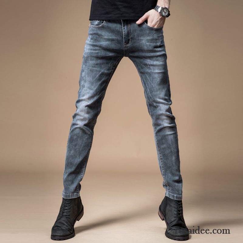 Jeans Herren Herbst Jugend Trend Freizeit Winter Plus Samt Schwarz Grau