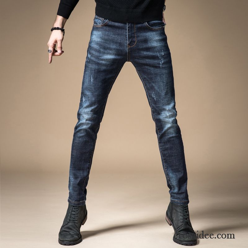 Jeans Herren Herbst Jugend Trend Freizeit Winter Plus Samt Schwarz Grau