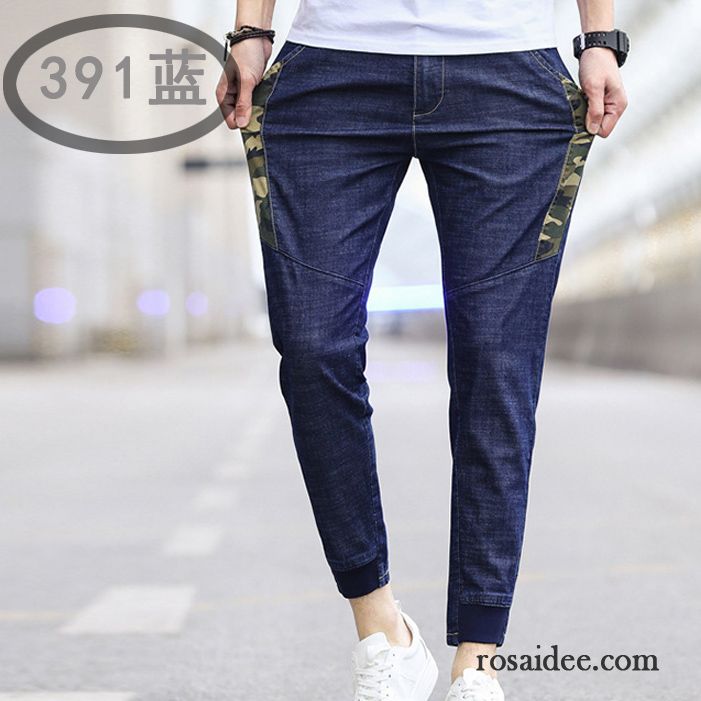 Jeans Herren Lange Retro Schlank Neunte Hose Freizeit Elastisch