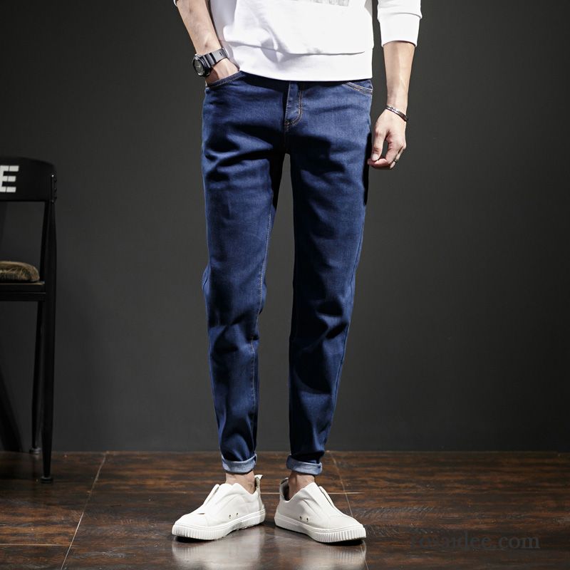 Jeans Herren Schüler Trend Winter Elastisch Herbst Schlank Schwarz