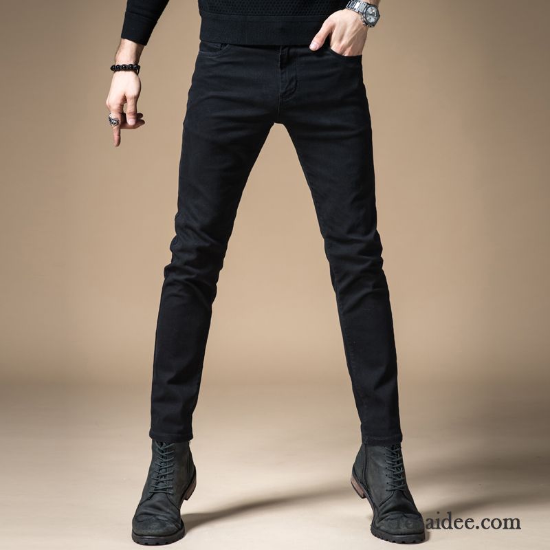 Jeans Herren Winter Freizeit Neu Herbst Dünn Trend Schwarz