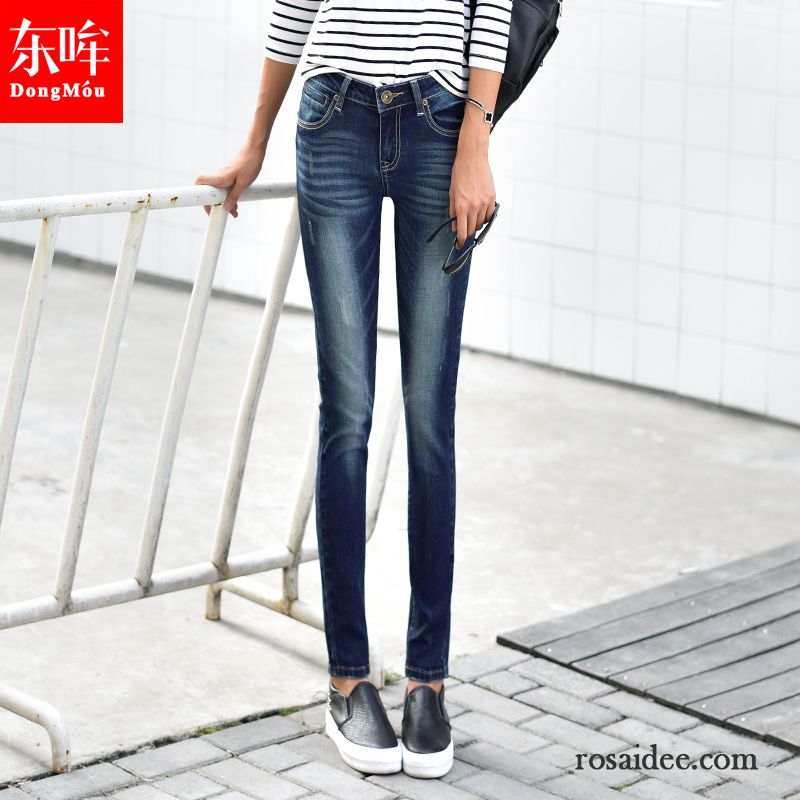 Jeans Hose Weiß Damen Jeans Dünn Hose Große Größe Trend Bleistift Hose Sommer Elastisch Harlan Feder Damen Verkaufen