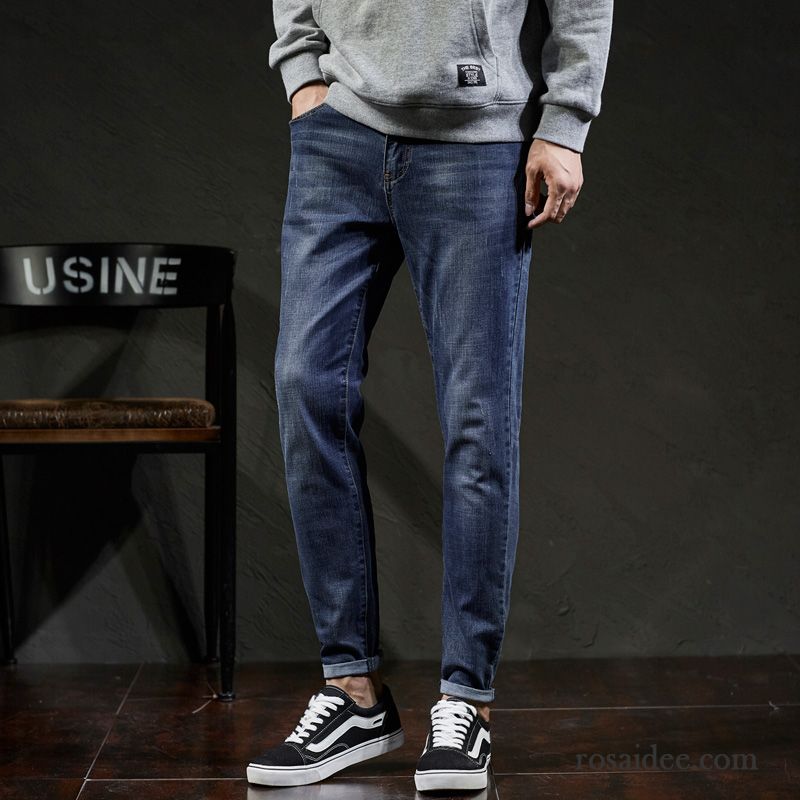 Jeans Mode Herren Lange Herbst Neu Dünn Hell Herren Blau Trend Hose Elastisch Jeans Schlank Winter Billig