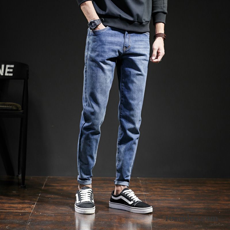 Jeans Mode Herren Lange Herbst Neu Dünn Hell Herren Blau Trend Hose Elastisch Jeans Schlank Winter Billig