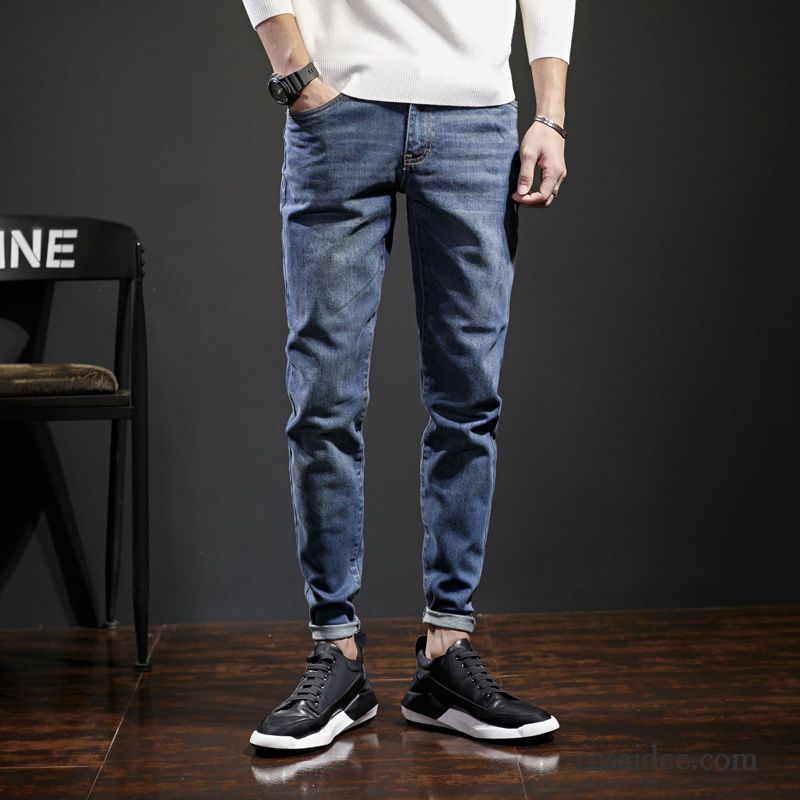 Jeans Mode Herren Lange Herbst Neu Dünn Hell Herren Blau Trend Hose Elastisch Jeans Schlank Winter Billig