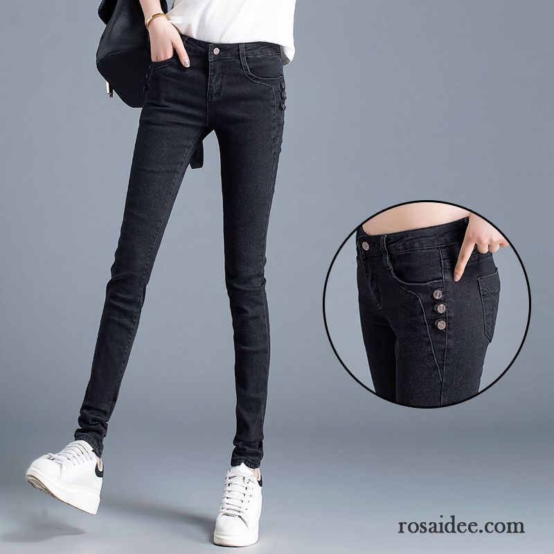 Jeans Schwarz Damen Feder Trend Hose Neu Jeans Dünn Herbst Bleistift Hose Schwarz Damen Schüler Rabatt