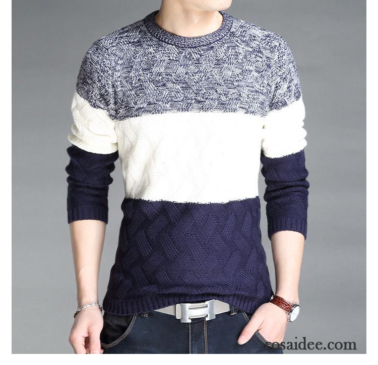 Kapuzenpullover Herren Schwarz Rundhals Neu Strickwaren Mode Herren Winter Herbst Pullover Kaufen