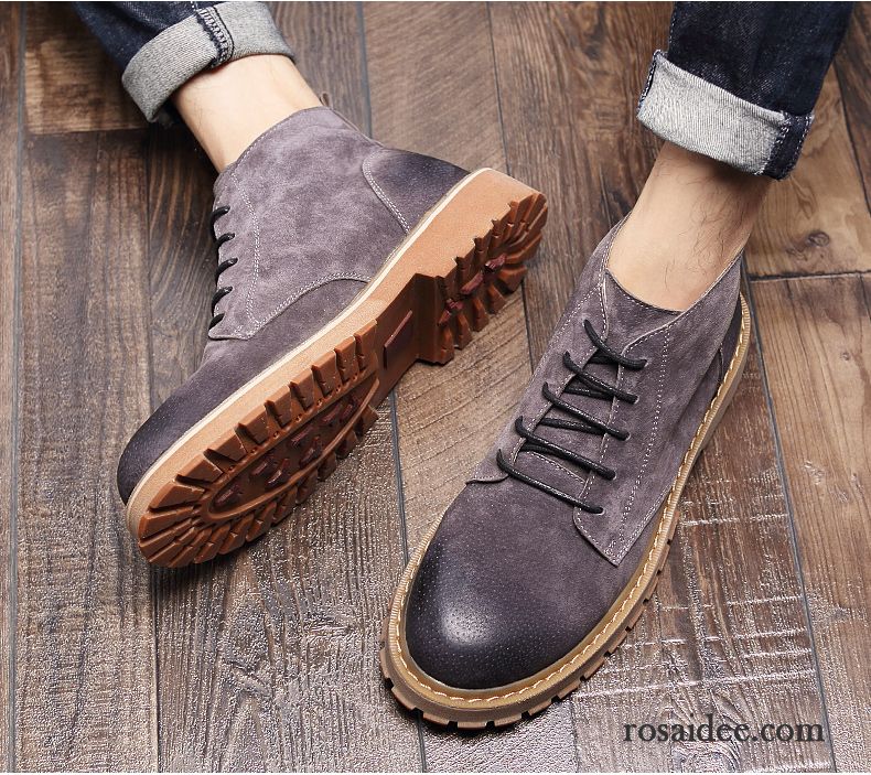 Klettverschluss Schuhe Herren Allgleiches Plus Samt Hohe England Herren Kurze Stiefel Sommer Herbst Neue Winter Trend Verkaufen