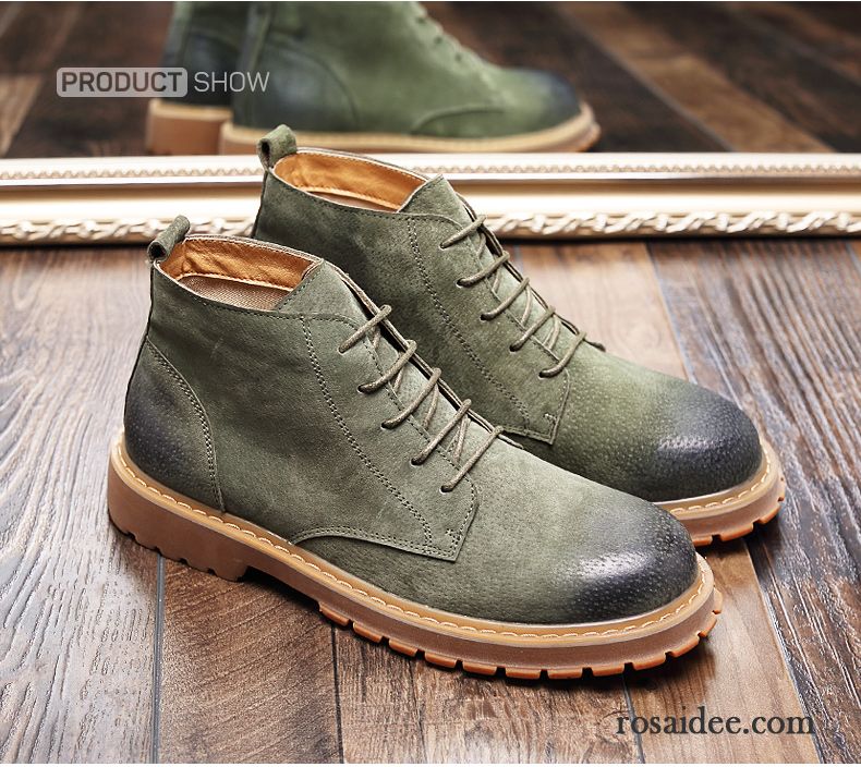 Klettverschluss Schuhe Herren Allgleiches Plus Samt Hohe England Herren Kurze Stiefel Sommer Herbst Neue Winter Trend Verkaufen