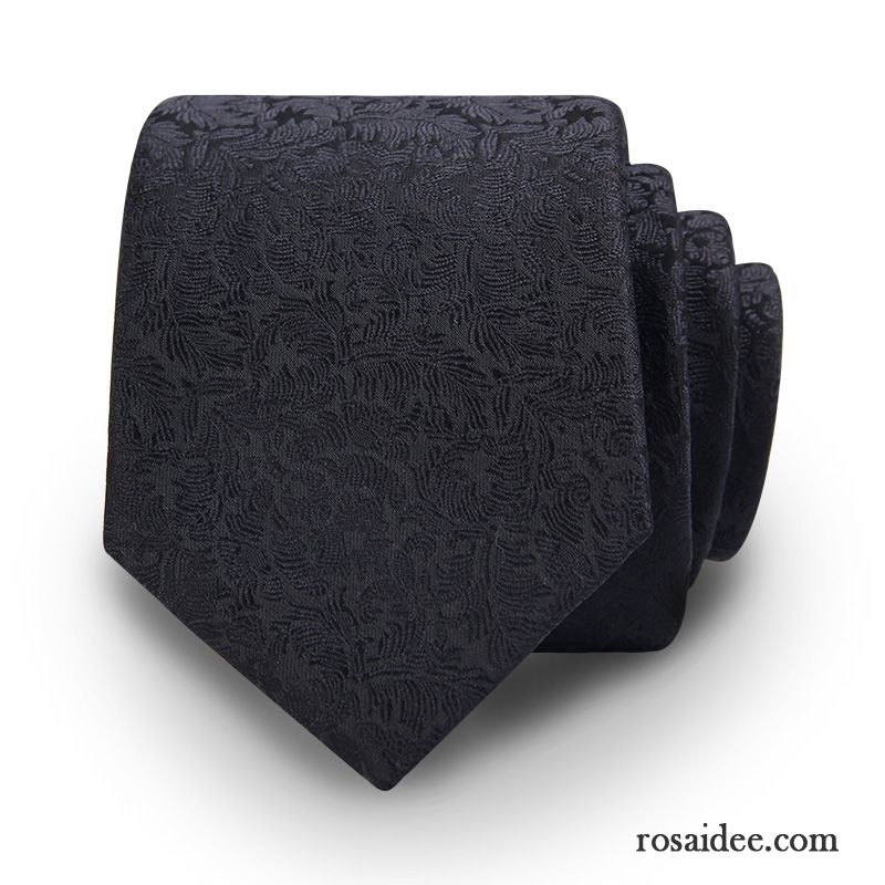 Krawatte Herren Blätter Muster Anzug Freizeit Formelle Kleidung Business Schwarz