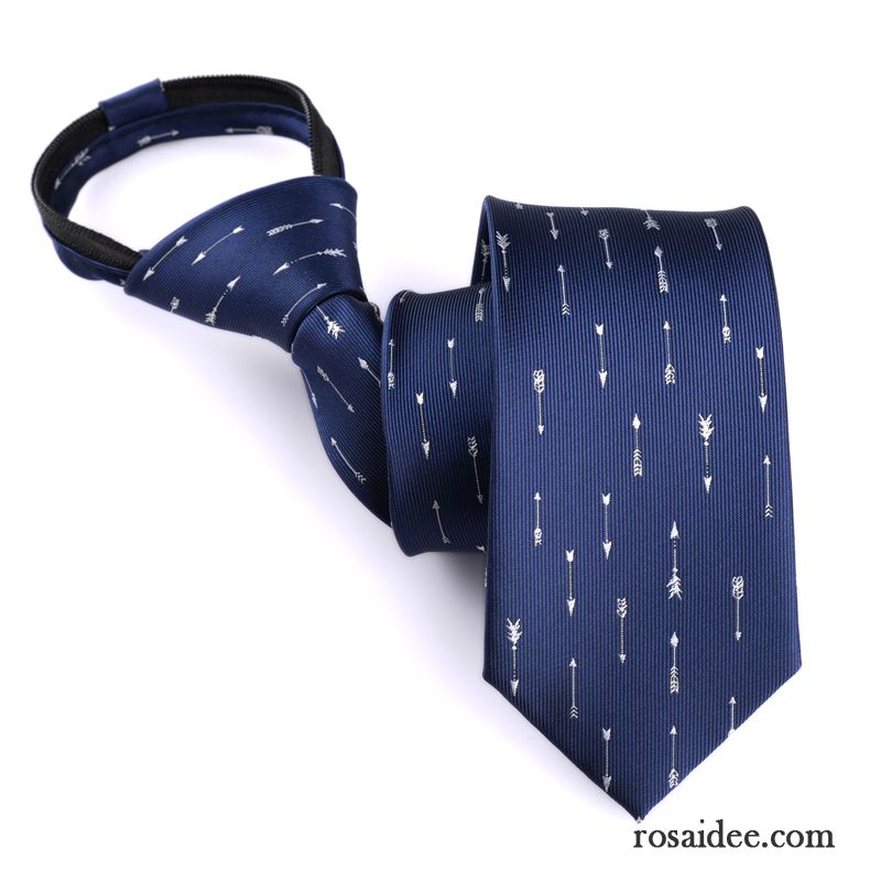 Krawatte Herren Muster Tasche Beruf Schmale Formelle Kleidung Unregelmäßige Dunkelblau Blau