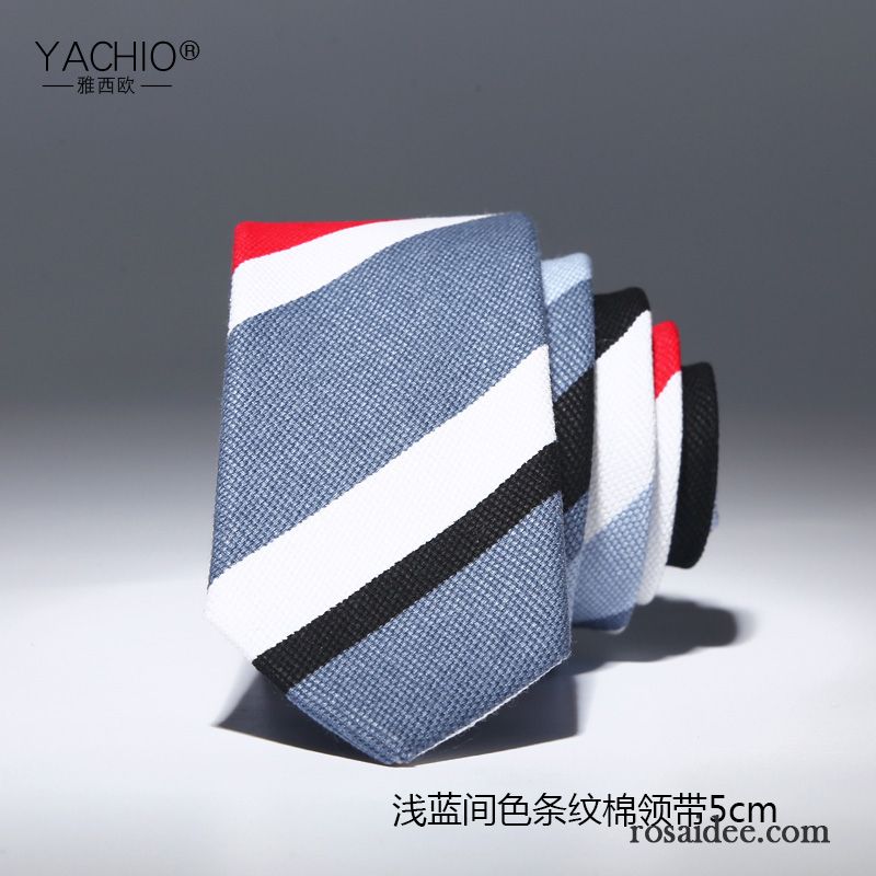 Krawatte Herren Schmale Formelle Kleidung Baumwolle Bräutigam Business Mini Blau
