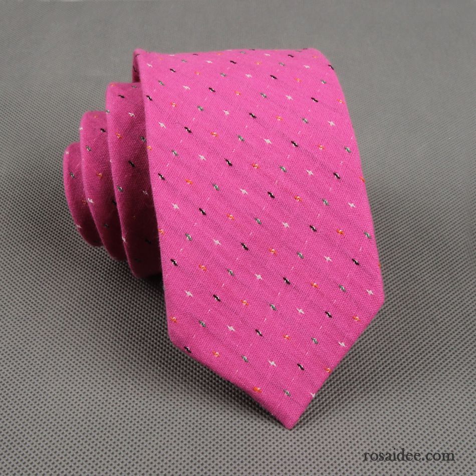Krawatte Herren Schmale Freizeit Business Muster Mode All Match Rosa