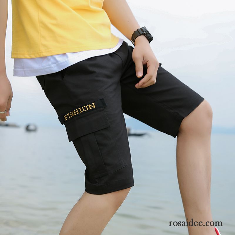 Kurze Hosen Herren Trend Lose Sport Sommer Freizeit Grau Dunkel