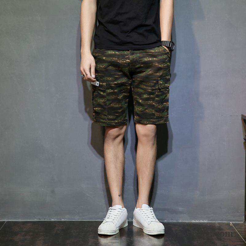 Kurze Hosen Herren Trend Sommer Freizeit Rein Werkzeugbau Neu Army Grün Sandfarben