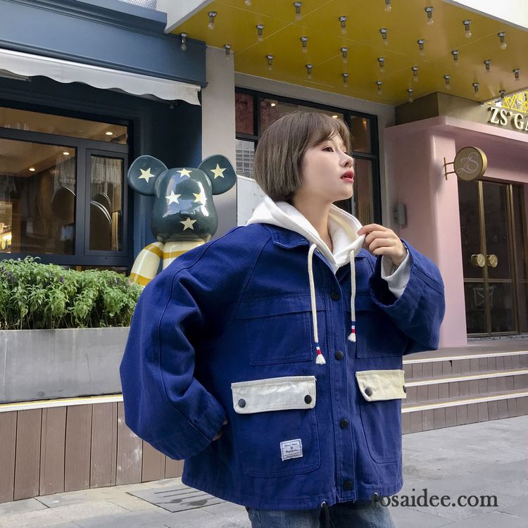 Lange Damen Winterjacken Herbst Damen Feder Jacke Mädchen Blau Lose Werkzeugbau Schüler Überzieher Kaufen