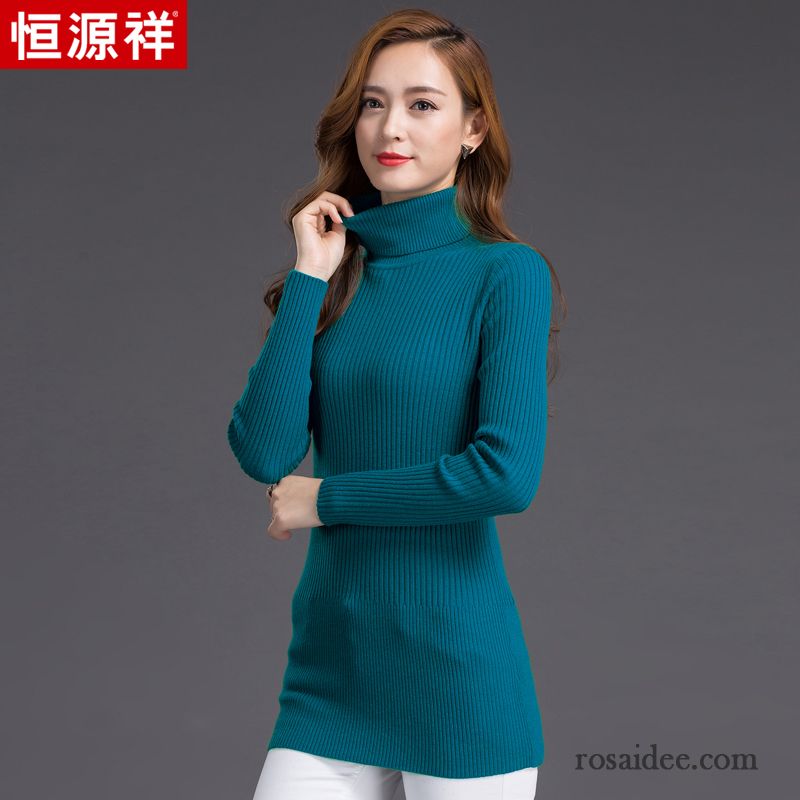 Lange Strickpullover Damen Unteres Hemd Strickwaren Dünn Rollkragen Winter Neu Damen Langer Abschnitt Wollpullover Herbst Günstig