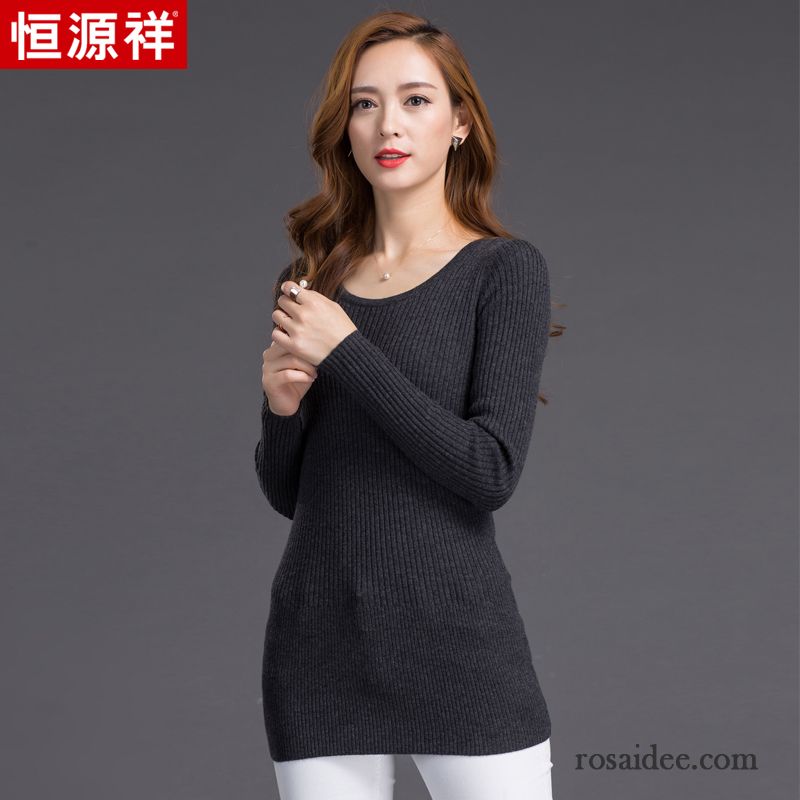 Lange Strickpullover Damen Unteres Hemd Strickwaren Dünn Rollkragen Winter Neu Damen Langer Abschnitt Wollpullover Herbst Günstig