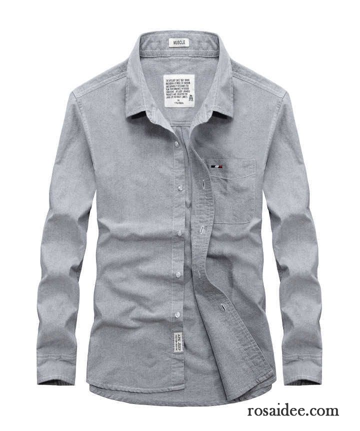 Langes Hemd Herren Rein Hemd Neu Baumwolle Herren Herbst Hemden