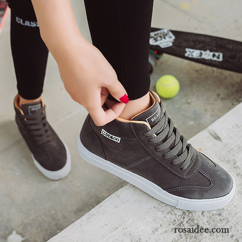 Laufschuhe Damen Schwarz Schnürschuhe Sportschuhe Neue Skaterschuhe Casual Flache Trend Langschaft Feder Schüler Tuch Schuhe Damen Rabatt