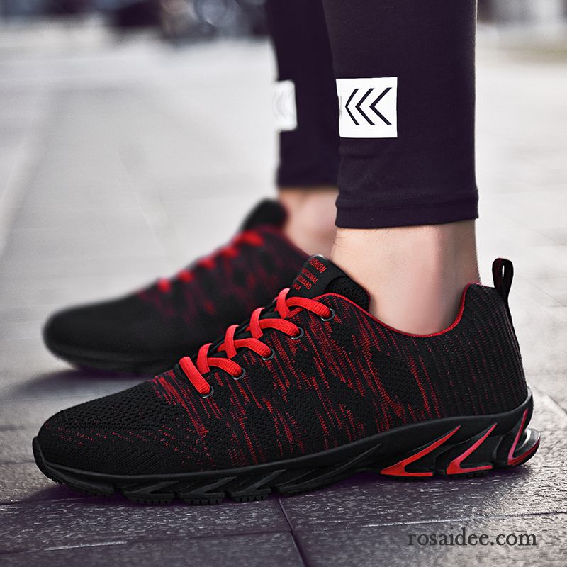 Laufschuhe Herren Casual Atmungsaktiv Fliegende Weberei Allgleiches Feder Teenager Grün