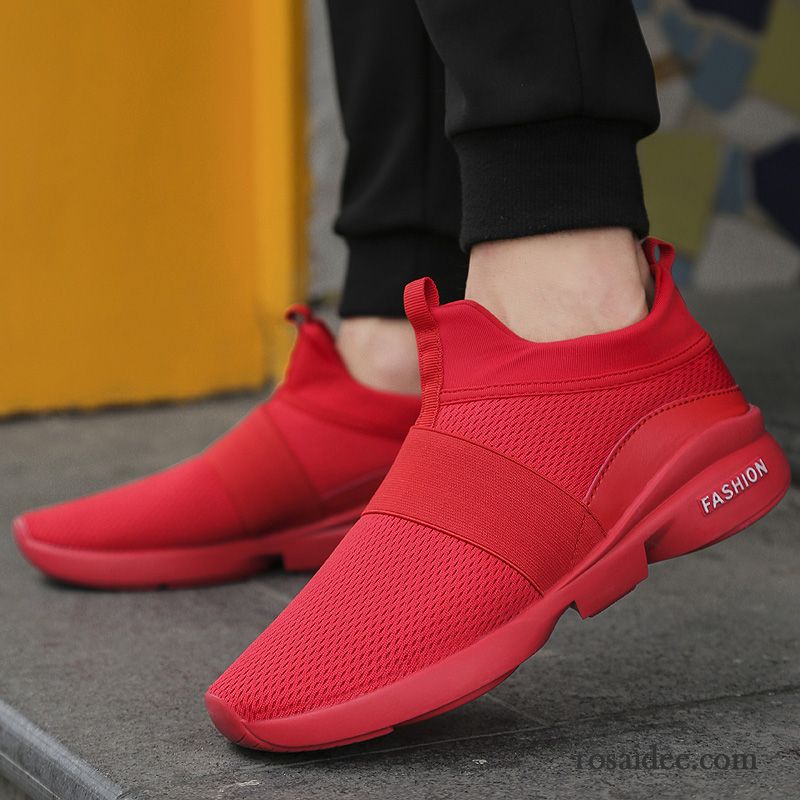 Laufschuhe Herren Net Sommer Atmungsaktiv Schwarz Rot