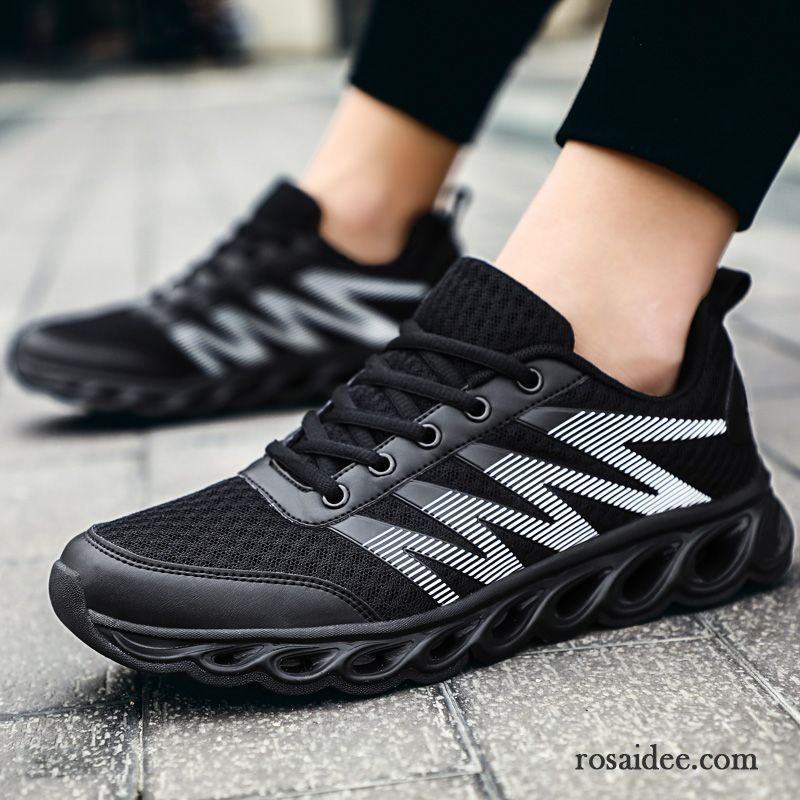 Laufschuhe Herren Teenager Net Atmungsaktiv Sportschuhe Herbst Feder Schwarz