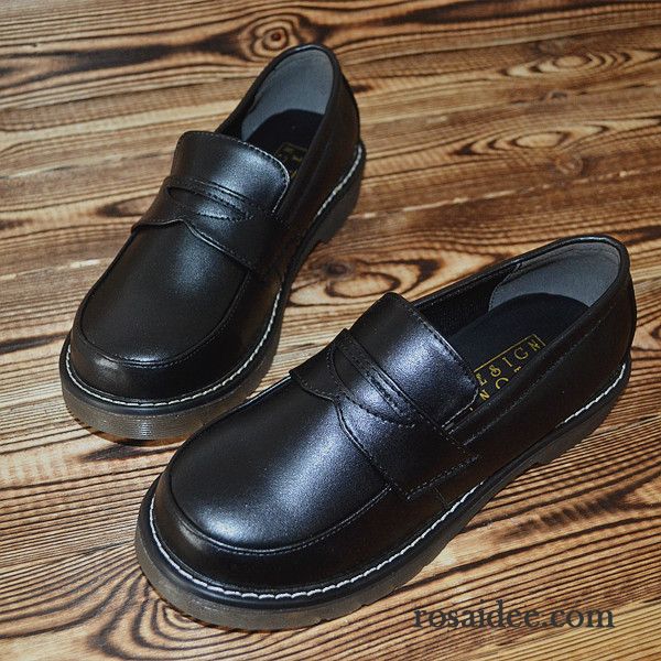 Leder Damenschuhe Braun Damen Kostenloser Versand Neue Runde Zehe Retro Schüler Lederschuhe Oxford Sohle Günstig