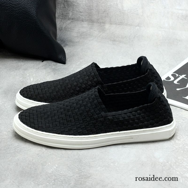 Leder Halbschuhe Herren Skaterschuhe Casual Herren Slip-on Trend Herbst Halbschuhe Faul Weberei Atmungsaktiv Günstig