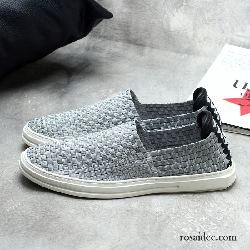 Leder Halbschuhe Herren Skaterschuhe Casual Herren Slip-on Trend Herbst Halbschuhe Faul Weberei Atmungsaktiv Günstig