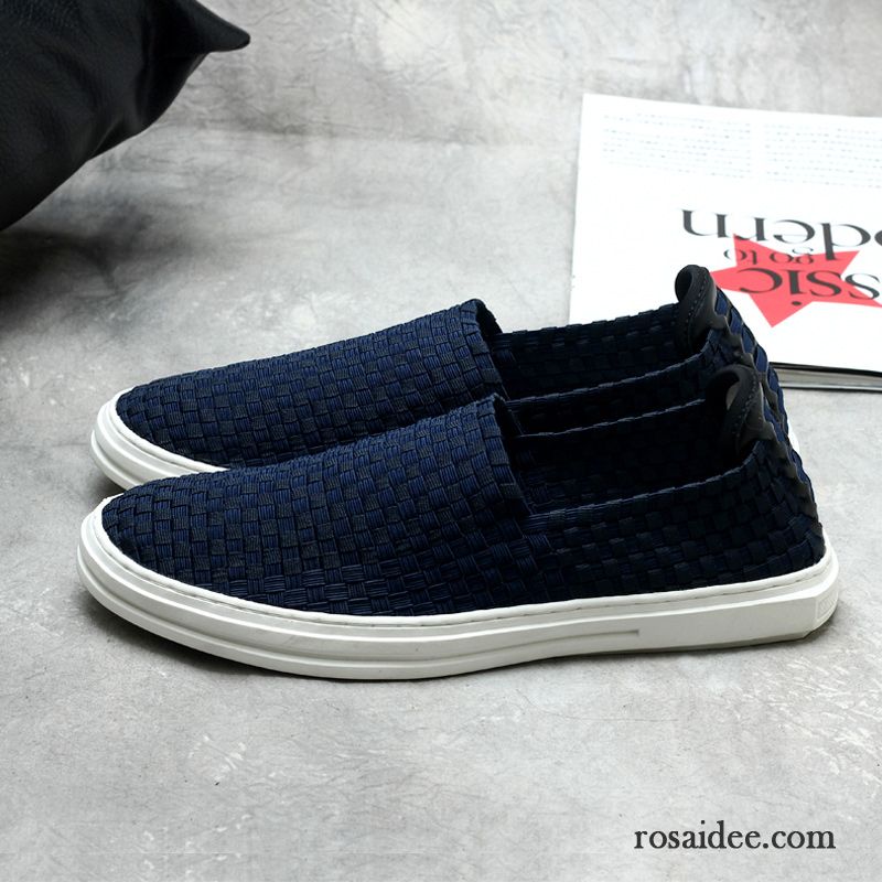 Leder Halbschuhe Herren Skaterschuhe Casual Herren Slip-on Trend Herbst Halbschuhe Faul Weberei Atmungsaktiv Günstig