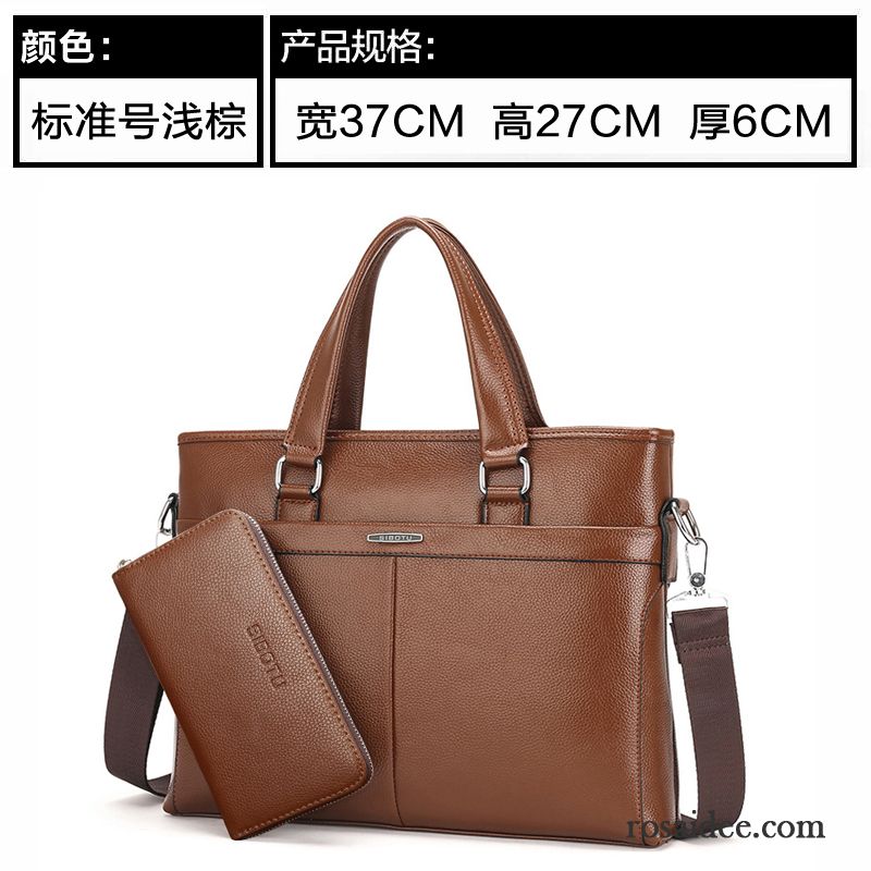 Leder Reisetasche Herren Braun Geschäft Leder Messenger-tasche Handtaschen Herren Aktentasche Kreuzung Laptoptasche Freizeit Rabatt