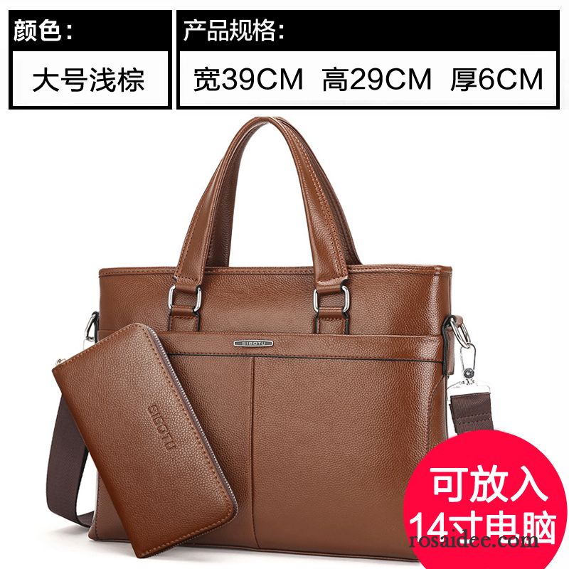 Leder Reisetasche Herren Braun Geschäft Leder Messenger-tasche Handtaschen Herren Aktentasche Kreuzung Laptoptasche Freizeit Rabatt