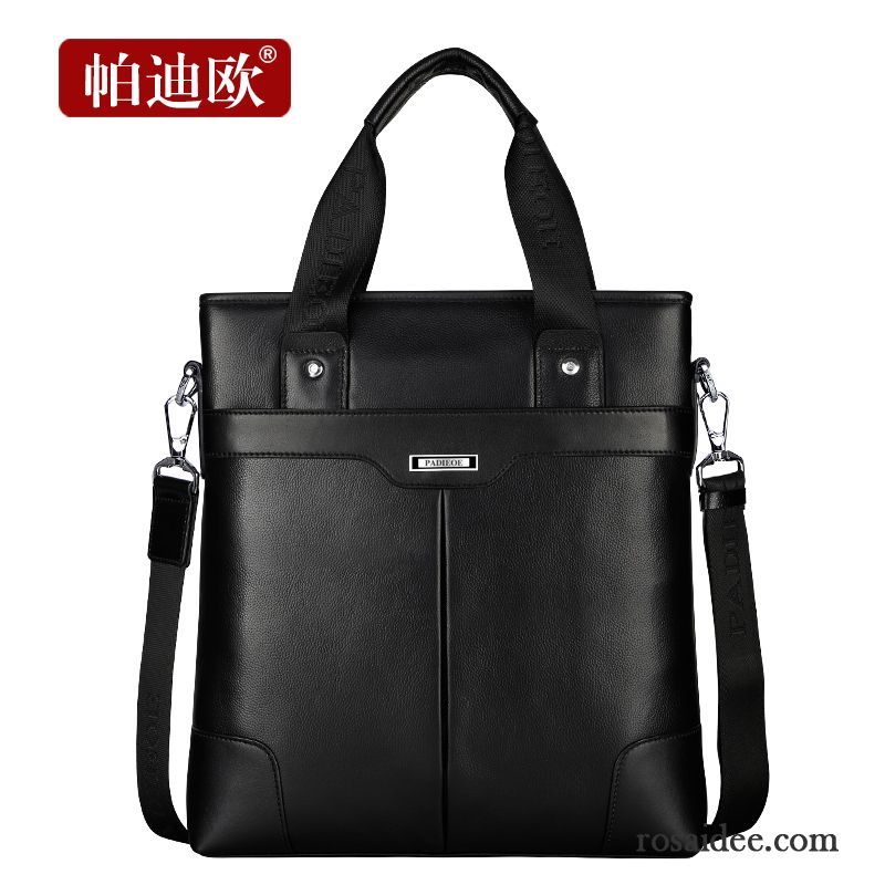 Leder Reisetaschen Männer Geschäft Messenger-tasche Taschen Handtaschen Herren Freizeit Echtleder Rindsleder Vertikaler Schnitt Schultertaschen