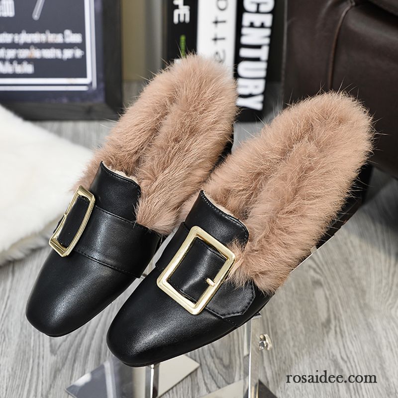 Leder Schnürer Braun Herbst Flache Damen Halbschuhe Schnürschuhe Lederschuhe Winter Plus Samt Thermische Baumwolle Schuhe Faul Große Größe Günstig