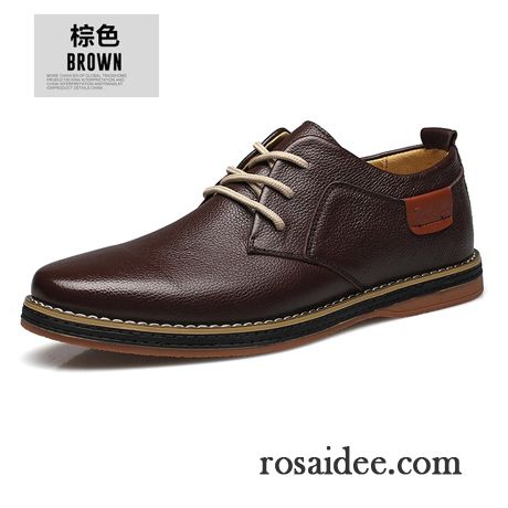 Leder Winterschuhe Herren England Echtleder Casual Herbst Schuhe Runde Zehe Trend Schnürung Lederschue Herren Jugend