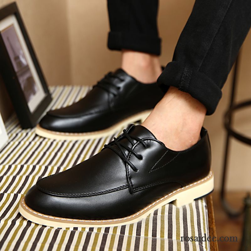 Lederschuhe Herren Braun Casual Schnürung Allgleiches Schwarz Trend England Schuhe Herbst Geschäft Herren Lederschue Jugend Spitze Günstig