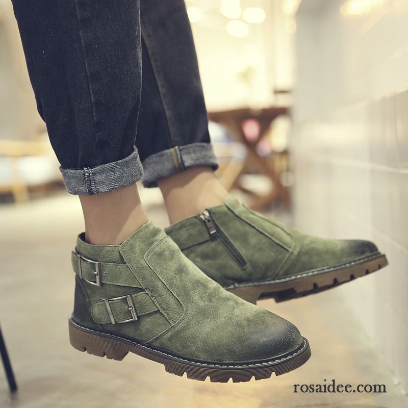 Lederschuhe Herren Braun Gefrostet Herbst Kurze Stiefel Hohe Martin Stiehlt Retro Allgleiches Herren Trend Echtleder Günstig