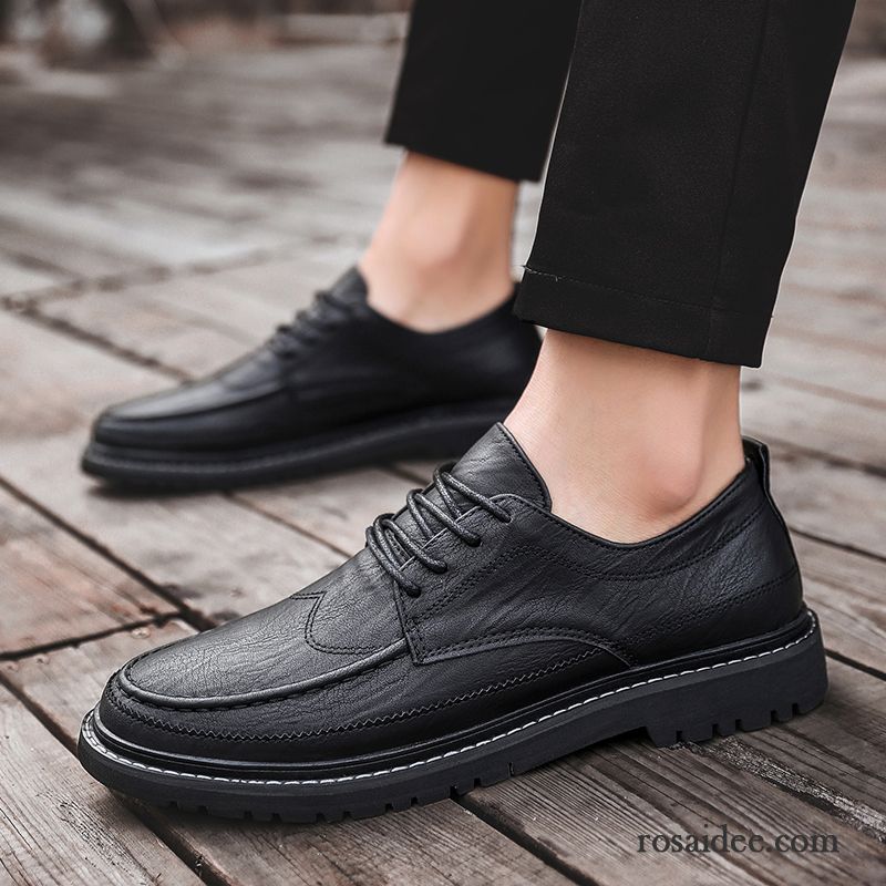 Lederschuhe Herren Casual Lederschue Geschäft Trend England Neue Schwarz