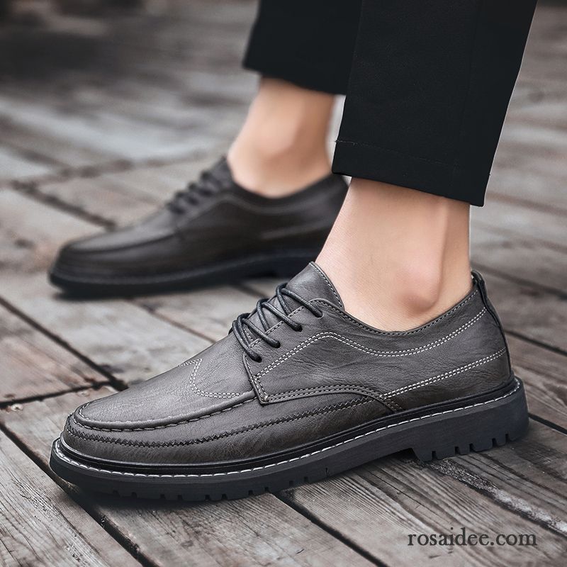 Lederschuhe Herren Casual Lederschue Geschäft Trend England Neue Schwarz