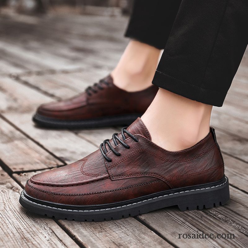 Lederschuhe Herren Casual Lederschue Geschäft Trend England Neue Schwarz