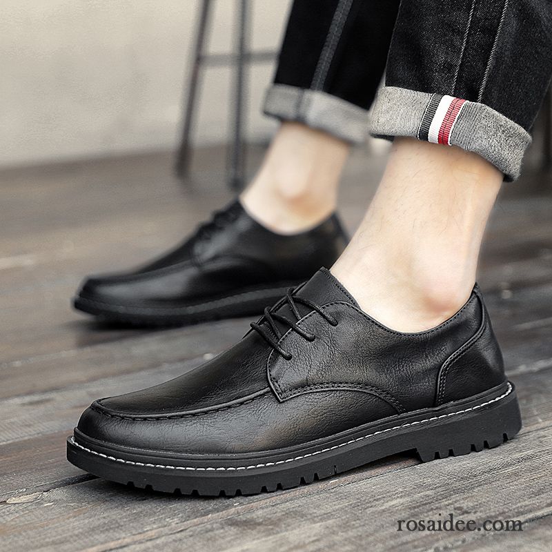 Lederschuhe Herren Casual Lederschue Geschäft Trend England Neue Schwarz