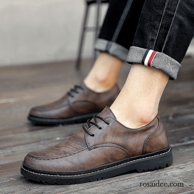 Lederschuhe Herren Casual Lederschue Geschäft Trend England Neue Schwarz