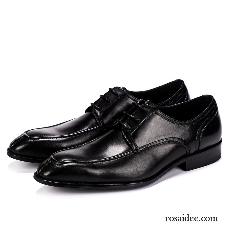 Lederschuhe Herren Geschäft Atmungsaktiv Echtleder Spitze Sommer Trend Schwarz