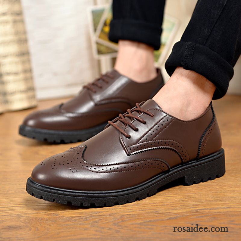 Lederschuhe Herren Schwarz Schnürung Neue Produkte Feder Herbst Mode Herren Trend Casual Schuhe Geschäft Lederschue Günstig