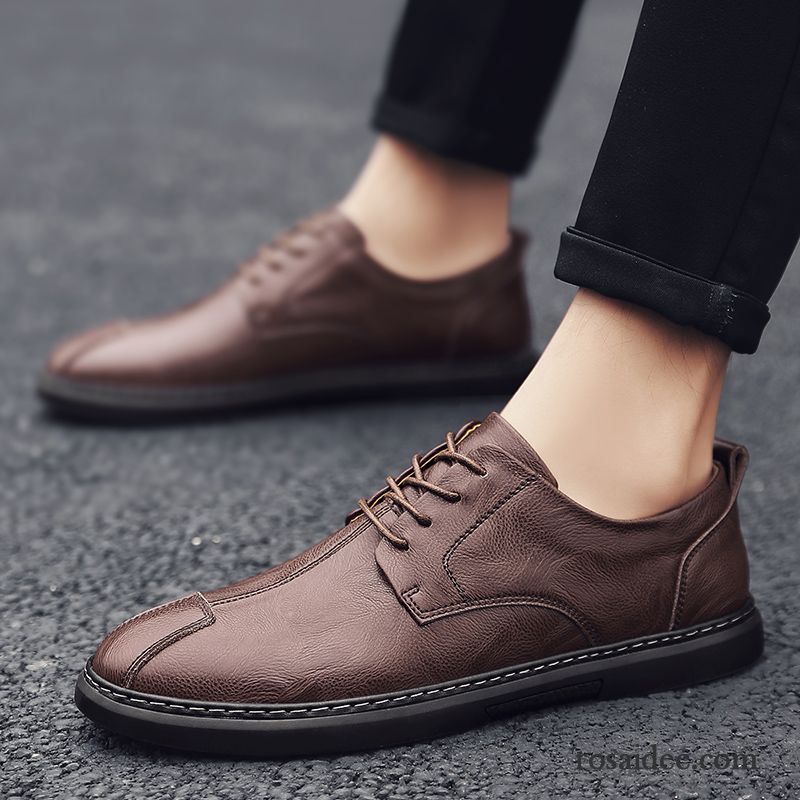 Lederschuhe Herren Trend Atmungsaktiv Herbst England Allgleiches Geschäft Gelb